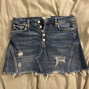 Free people button fly denim skirt size 29
